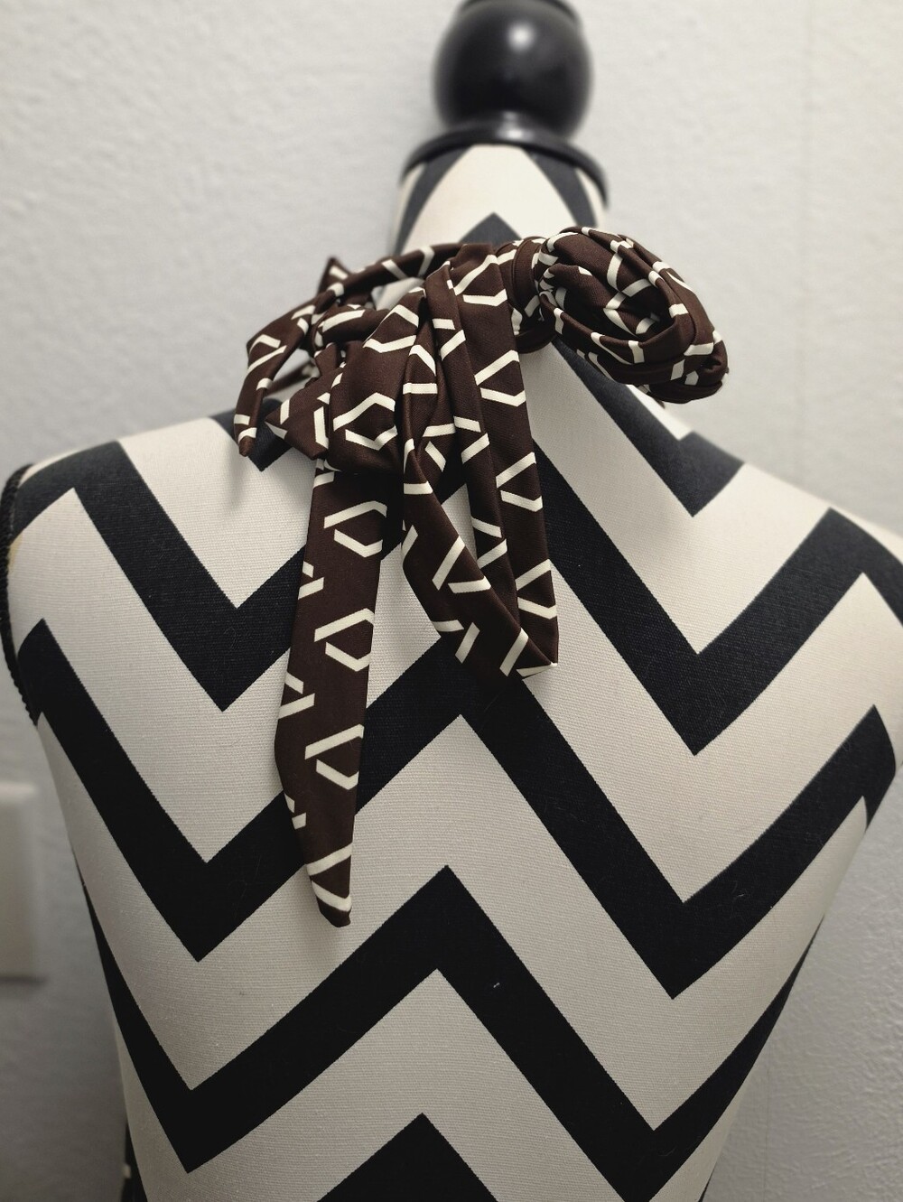 Cupshe Brown Geometric Halter One-Piece Swimsuit - Picture 5 of 8